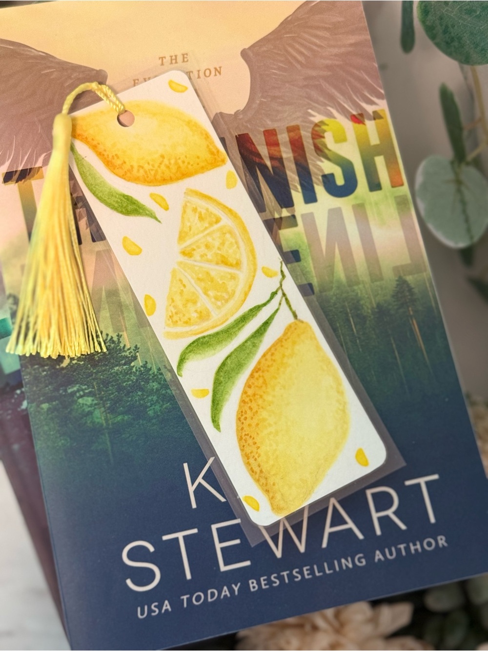 Hand-Painted Watercolor Bookmark-Lemons with Yellow Tassel